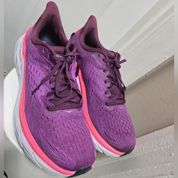 HOKA Clifton 8 Purple Cushioned Running Sneakers Size 11B🌴 - Picture 8 of 10